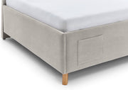 Jugendbett Cool mit Bettkasten & Rückenteil, Polsterbett mit USB in Cremeweiß – Ansicht 12