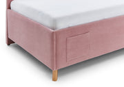 Jugendbett Cool mit Bettkasten & Rückenteil, Polsterbett mit USB in Rosé – Ansicht 13