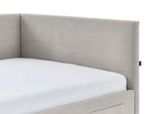 Jugendbett Cool mit Bettkasten & Rückenteil, Polsterbett mit USB in Cremeweiß – Ansicht 14
