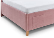 Jugendbett Cool mit Bettkasten & Rückenteil, Polsterbett mit USB in Rosé – Ansicht 14