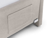 Jugendbett Cool mit Bettkasten & Rückenteil, Polsterbett mit USB in Cremeweiß – Ansicht 16