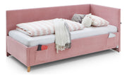 Jugendbett Cool mit Bettkasten & Rückenteil, Polsterbett mit USB in Rosé – Ansicht 3
