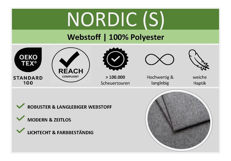 Polsterbett Oslo mit Kopfteil-Einzügen und Holzfüßen in Silbergrau – Ansicht 16