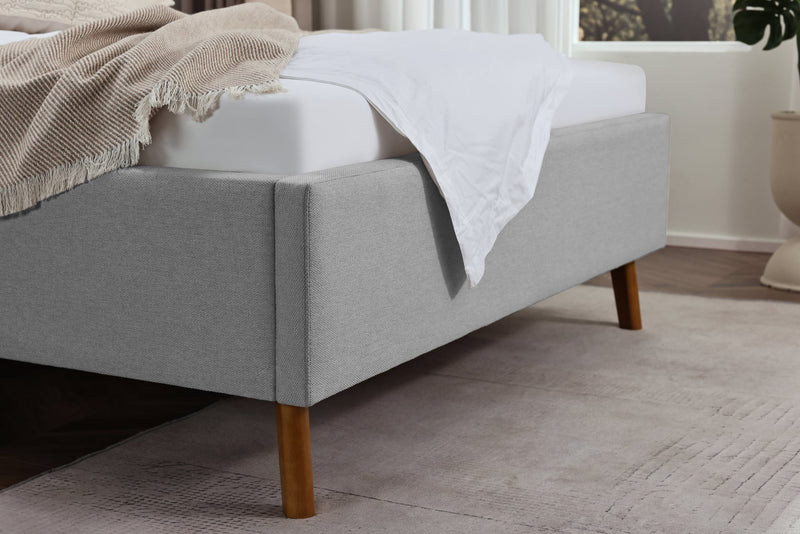 Polsterbett Oslo mit Bettkasten und Federholzrahmen in Silbergrau – Ansicht 13