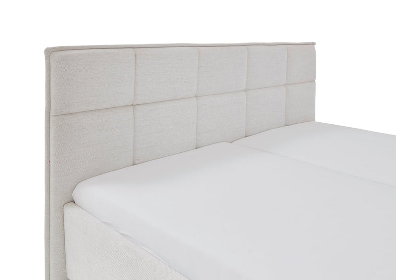 Polsterbett Paulo mit gestepptem Kopfteil und Biese in Beige – Ansicht 13