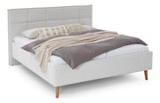 Polsterbett Paulo mit Bettkasten und gestepptem Kopfteil in Beige – Ansicht 6