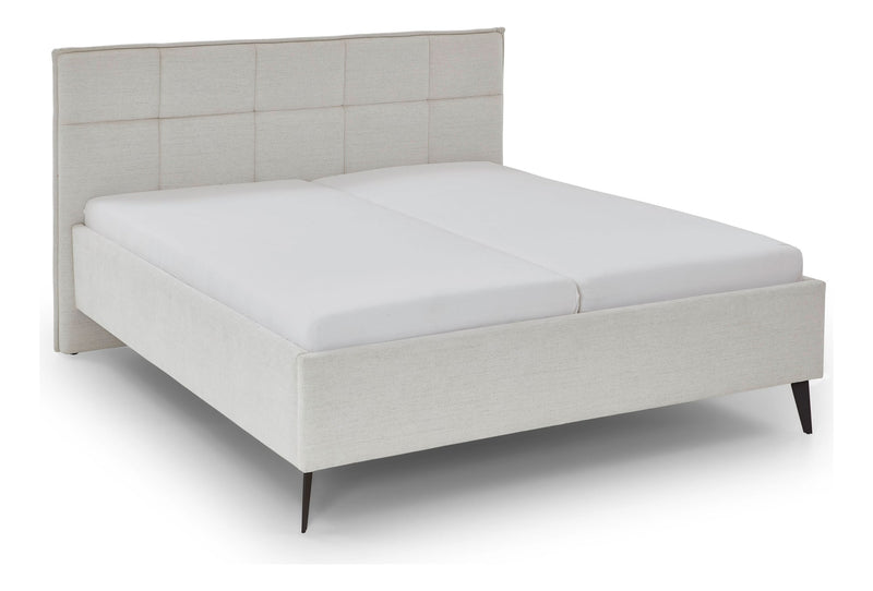 Polsterbett Paulo mit Bettkasten und gestepptem Kopfteil in Beige – Ansicht 7
