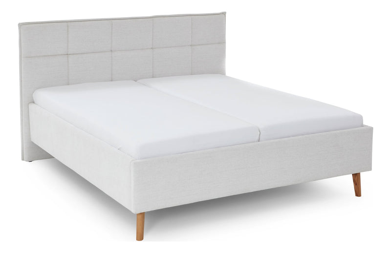 Polsterbett Paulo mit Bettkasten und gestepptem Kopfteil in Beige – Ansicht 8