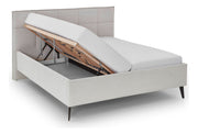 Polsterbett Paulo mit Bettkasten und gestepptem Kopfteil in Beige – Ansicht 13