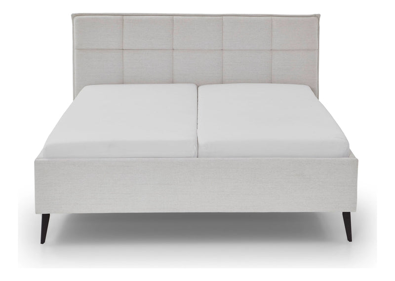 Polsterbett Paulo mit Bettkasten und gestepptem Kopfteil in Beige – Ansicht 3