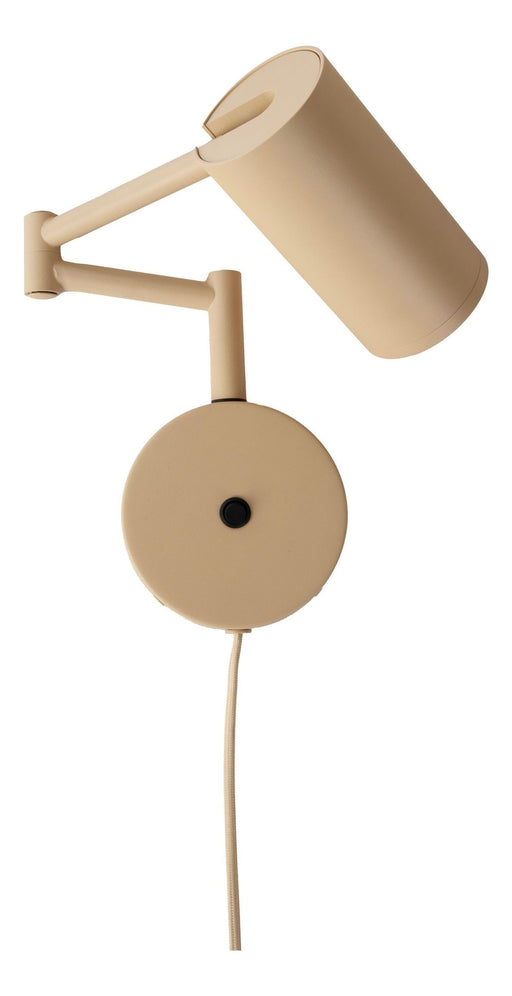 Wandleuchte It's about RoMi Bilbao in Beige mit beigem Metallschirm, schwenkbarem Arm und rundem Wandmontageteller.