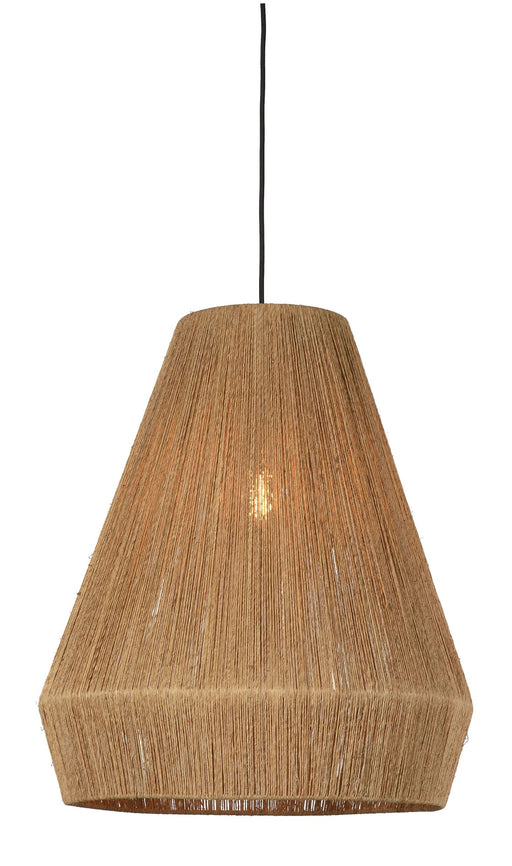 Good&Mojo Hängeleuchte Iguazu aus Jute: Natur geflochtene Pendelleuchte mit kegelförmigem Schirm und schwarzem Kabel.