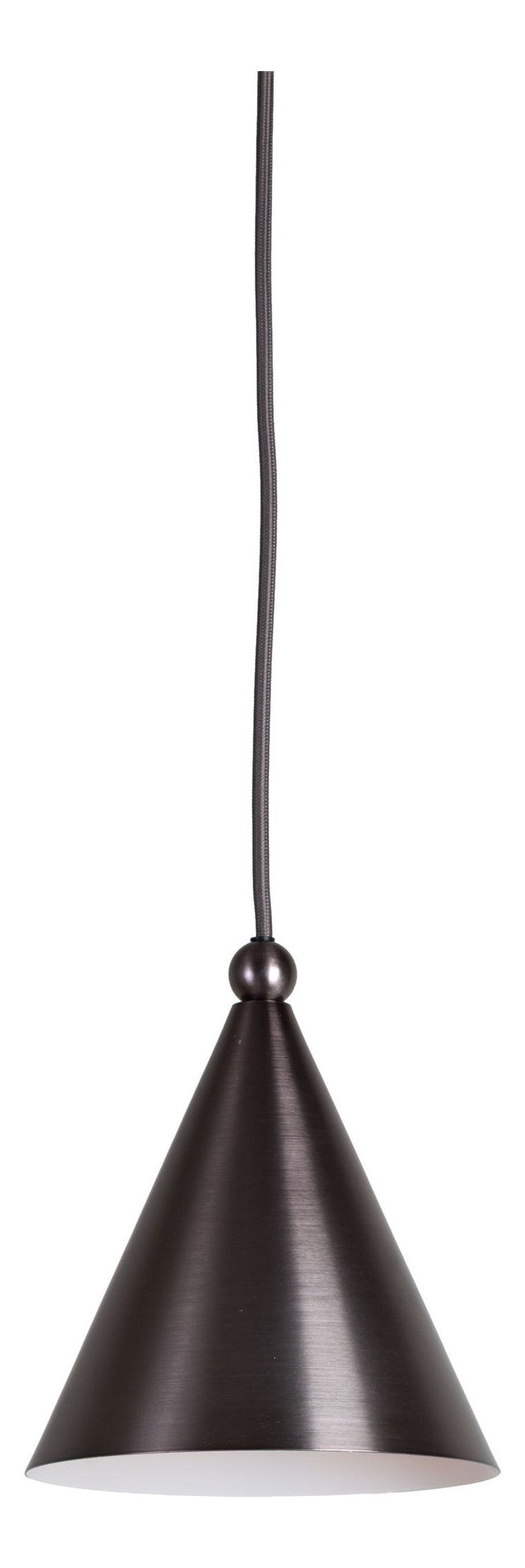 Hängeleuchte „It's about RoMi Sofia“ in Bronze mit konischem Eisenschirm und schlichtem Kabel, Gesamtansicht.